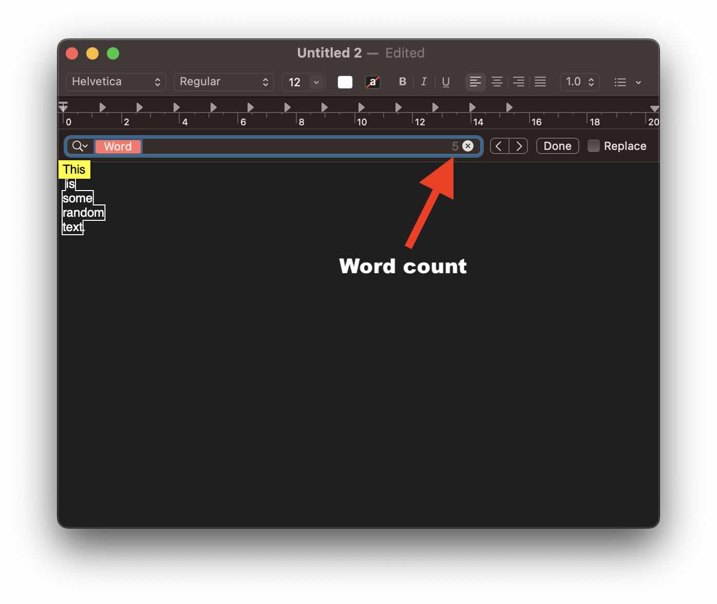 Find Word Count in TextEdit Mac